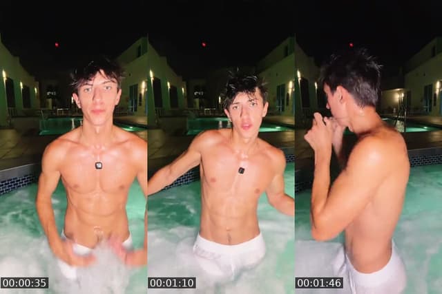 TikTok live: In the pool chatting it up 💪 by @carterjacksin