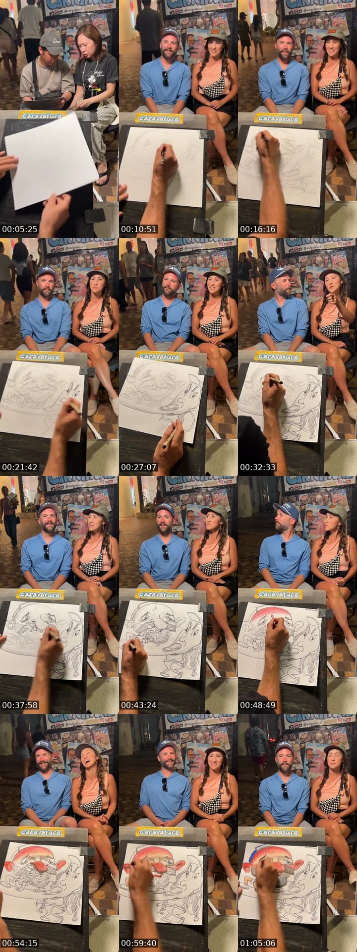 Leon is drawing in Hawaii