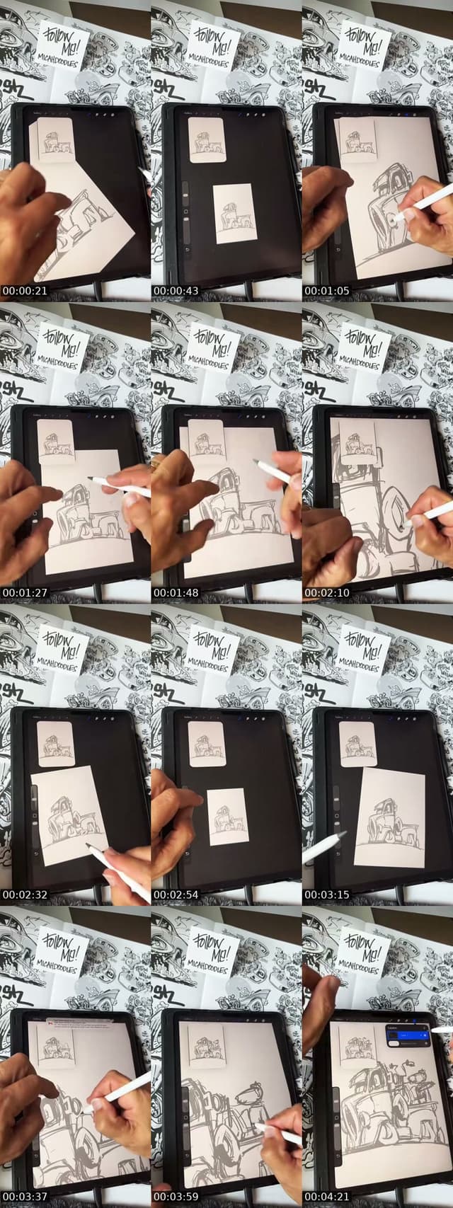 How to draw a hot rod - @micahdoodles