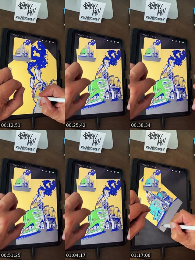 TikTok live: How to draw a hot rod by @micahdoodles