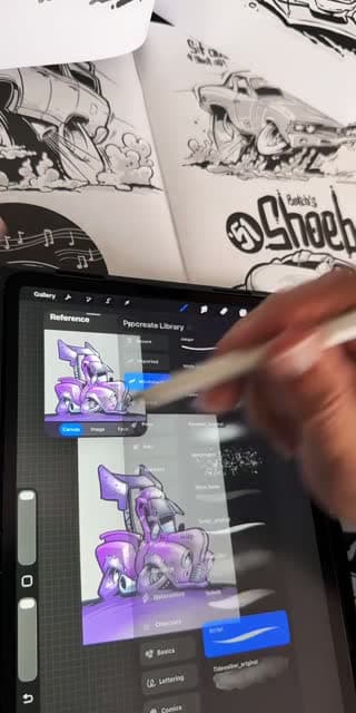 How to draw a hot rod - @micahdoodles