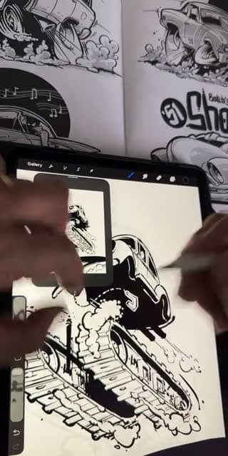 How to draw a hot rod - @micahdoodles