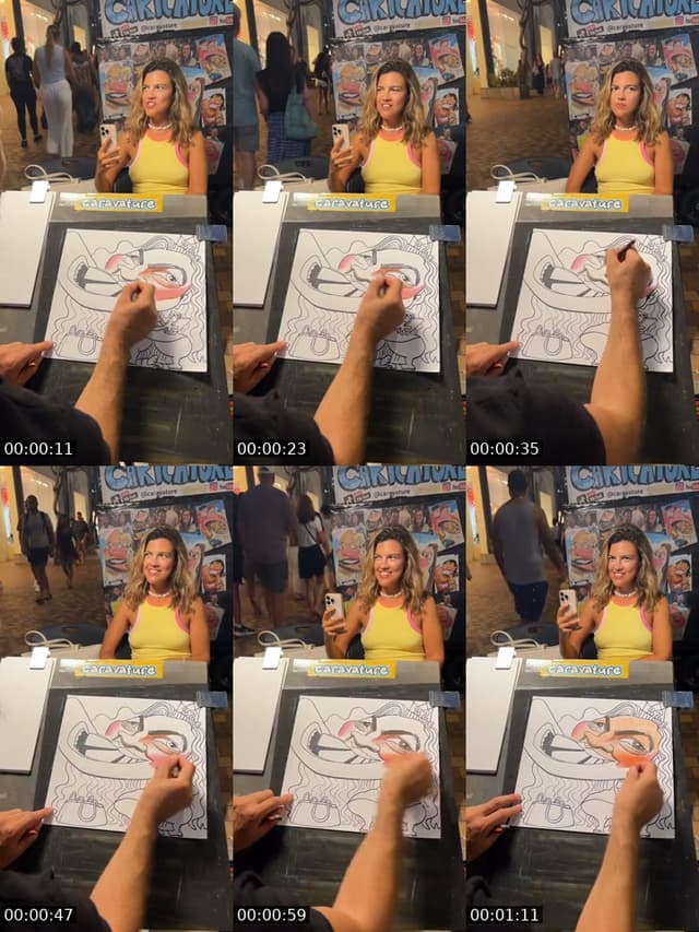 TikTok live: Let’s draw crazy in Waikiki! by @caravature