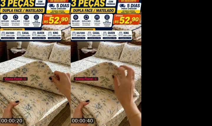 KIT COBRE LEITO 3 PEÇAS 77% DESC