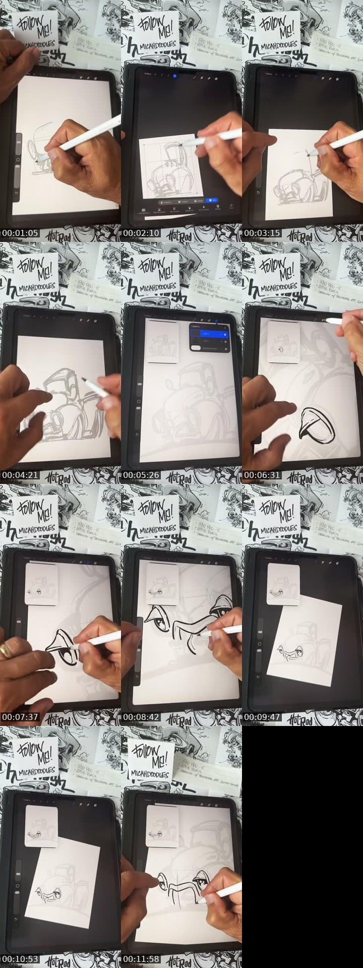 How to draw a hot rod