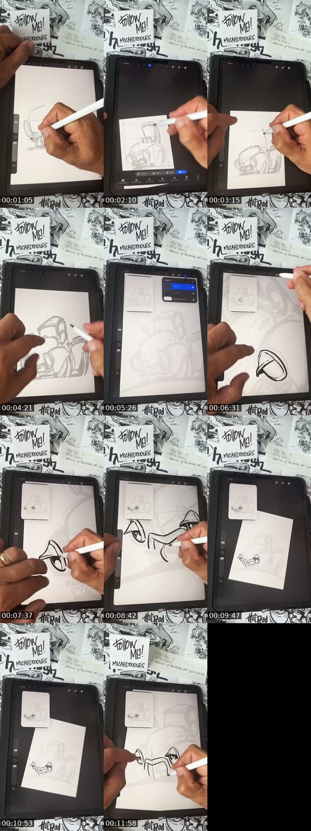 TikTok live: How to draw a hot rod by @micahdoodles