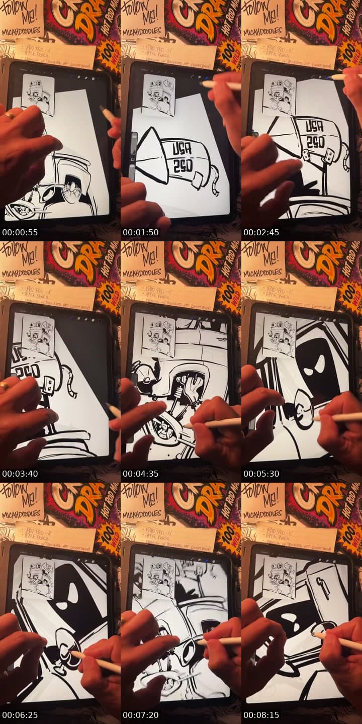 How to draw a hot rod