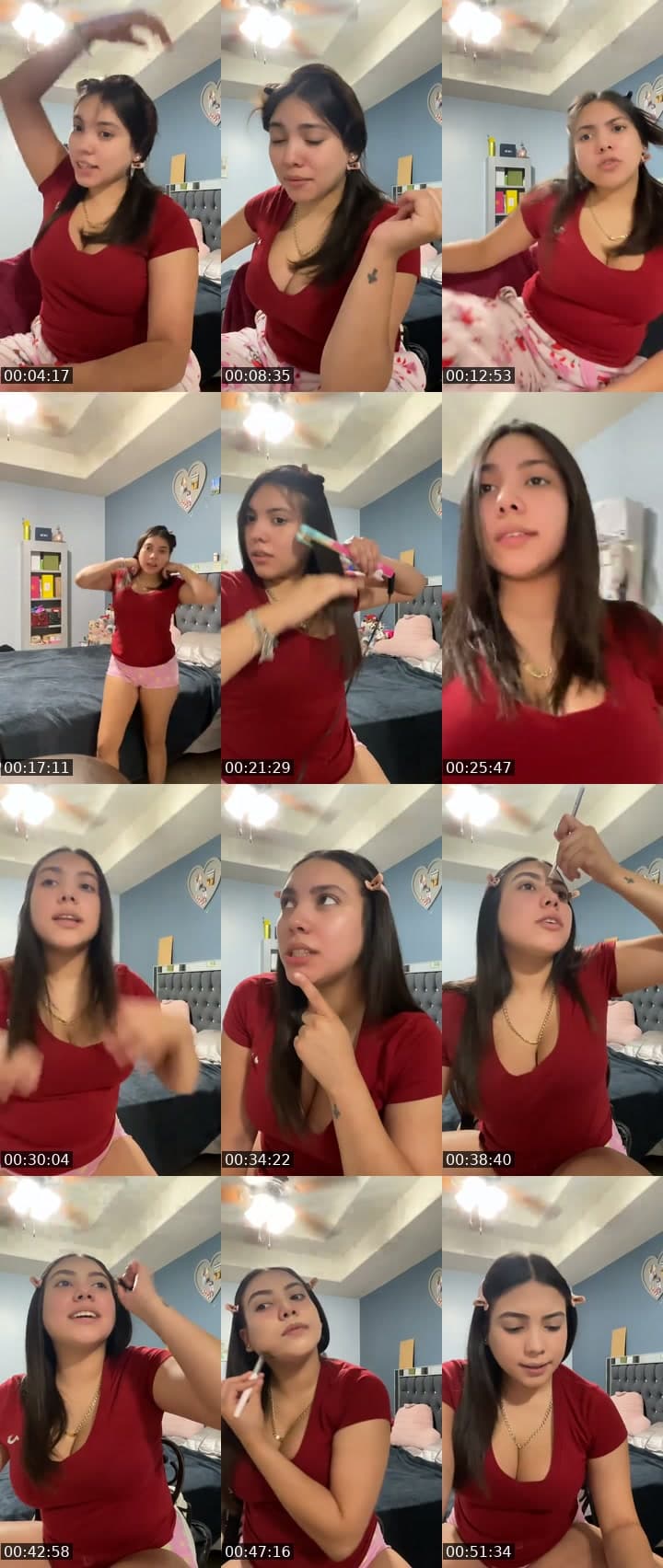 ; )