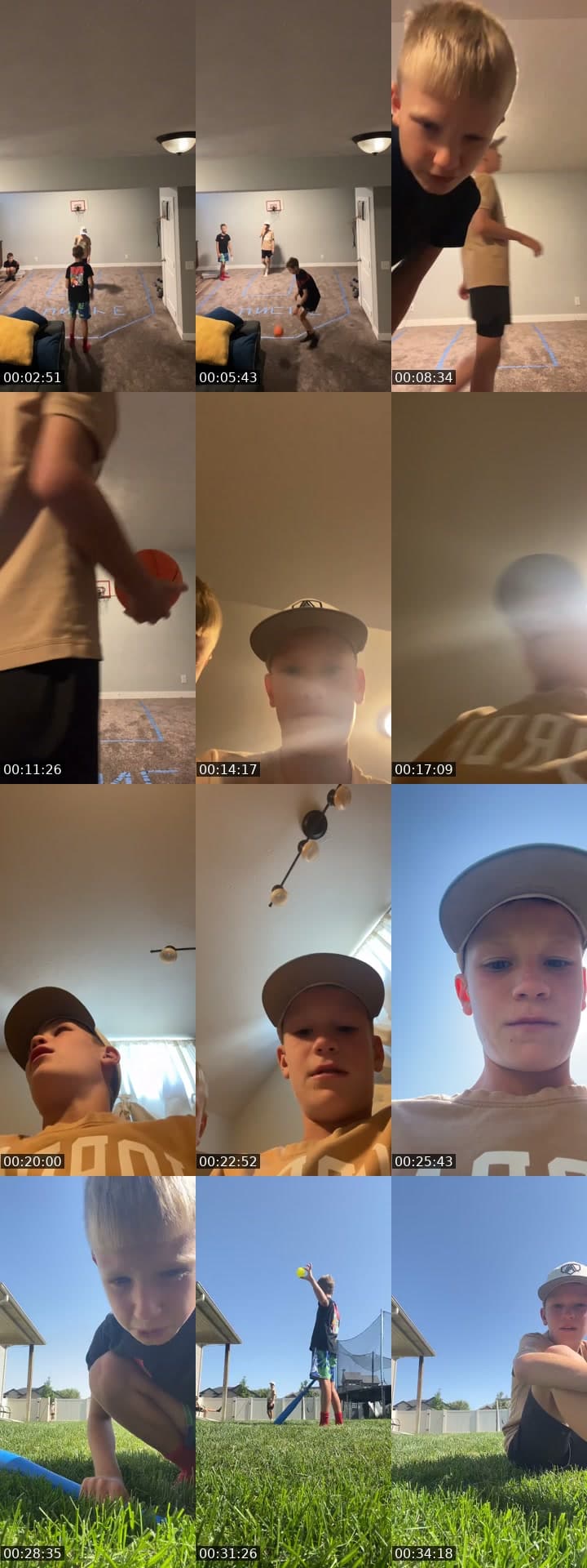 Playing basement basketball 
