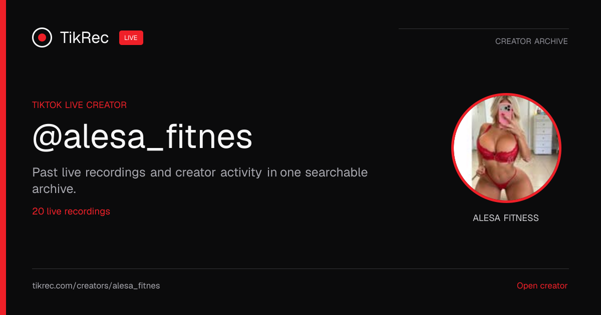 @alesa_fitnes TikTok Live Recordings | TikRec