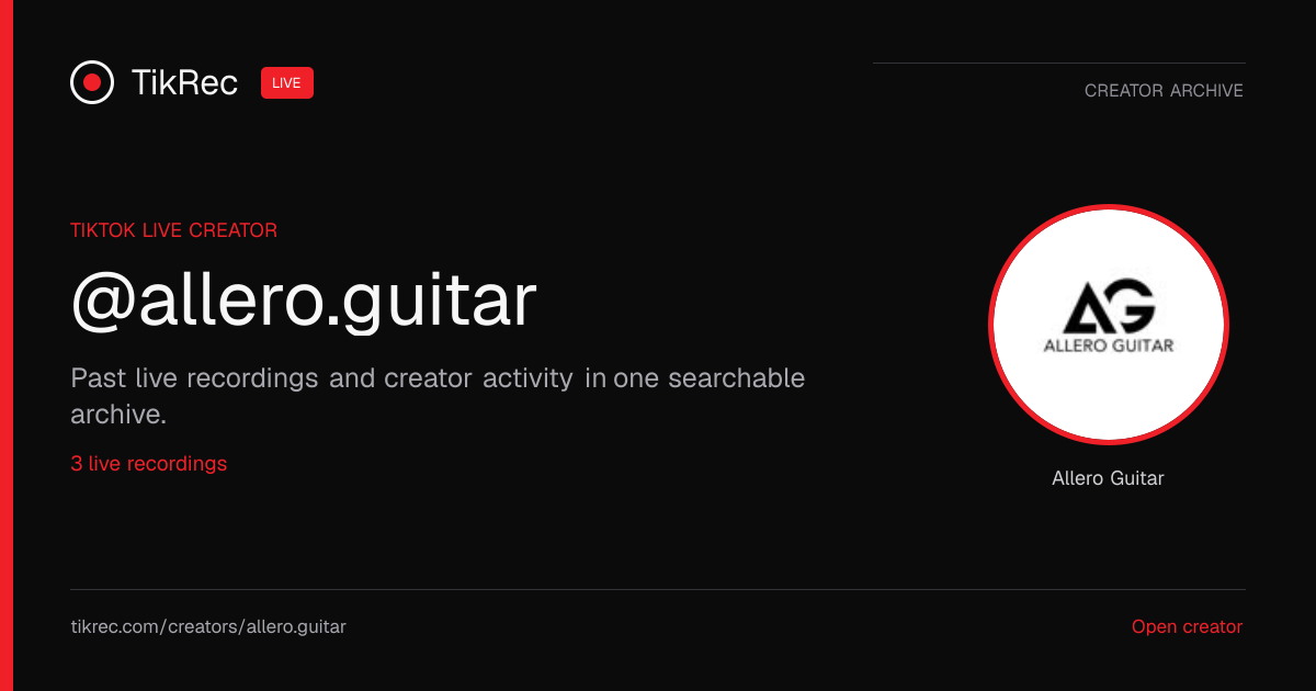 @allero.guitar TikTok Live Recordings | TikRec