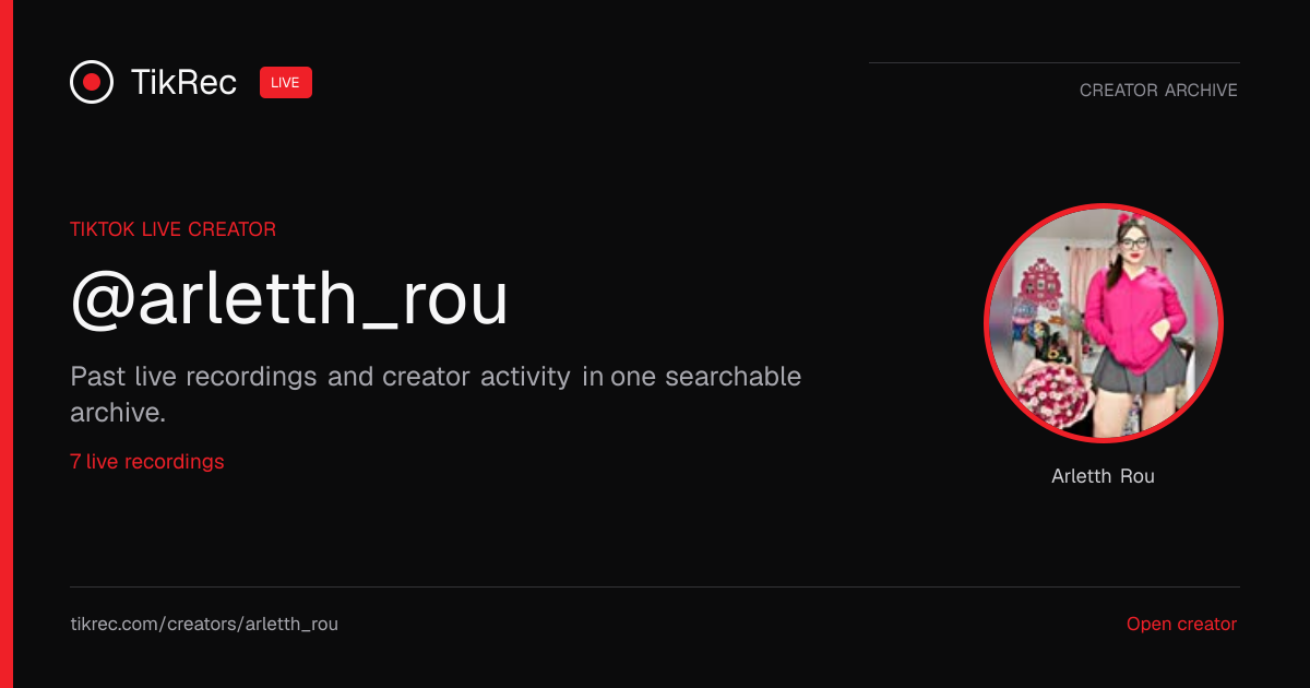 @arletth_rou TikTok Live Recordings | TikRec