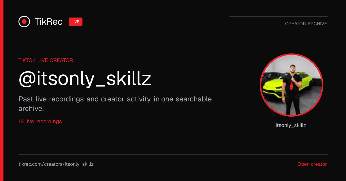 @itsonly_skillz TikTok Live Recordings | TikRec