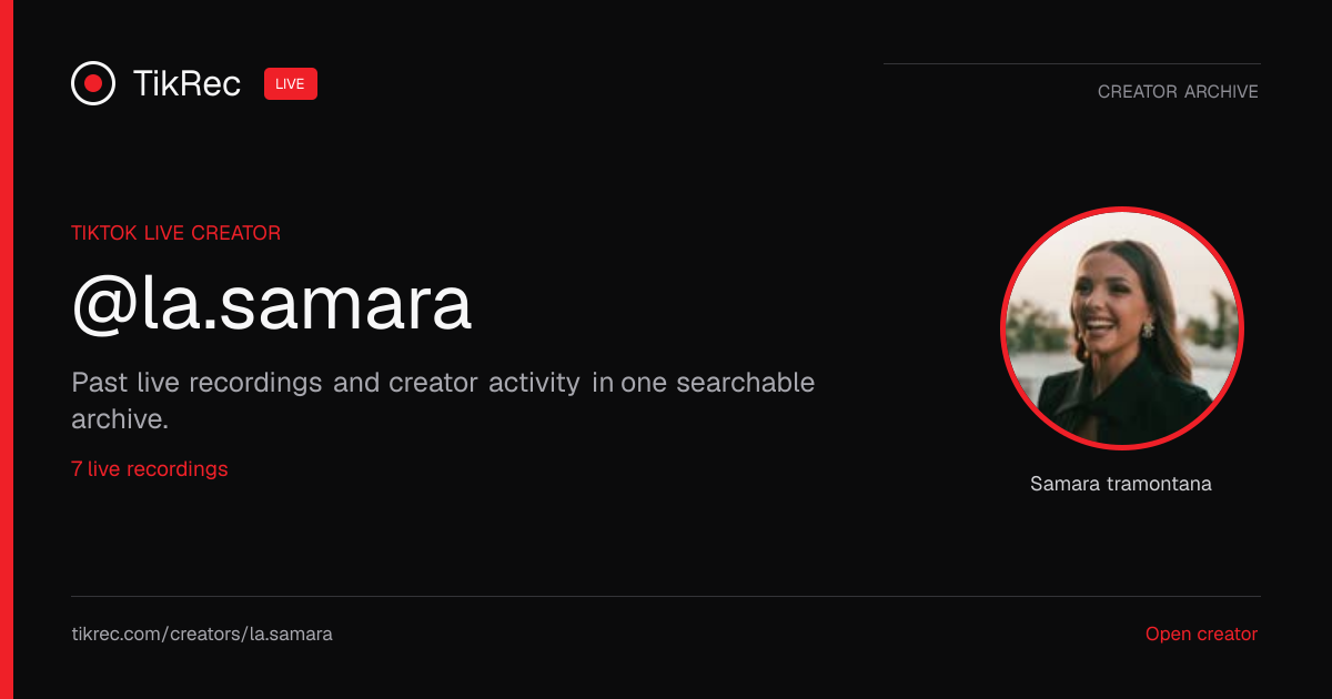 @la.samara TikTok Live Recordings | TikRec