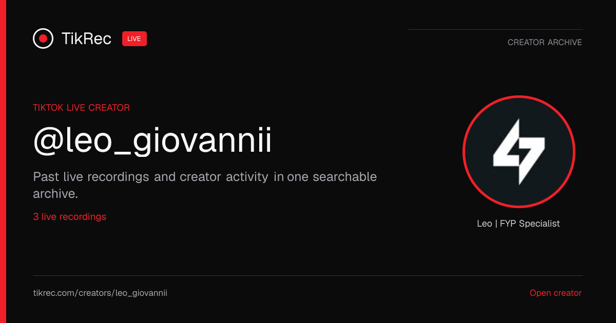 @leo_giovannii TikTok Live Recordings | TikRec