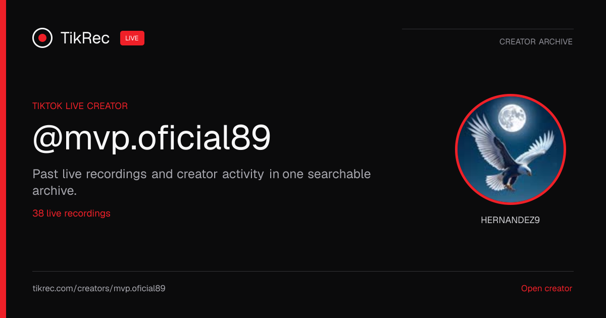 @mvp.oficial89 TikTok Live Recordings | TikRec