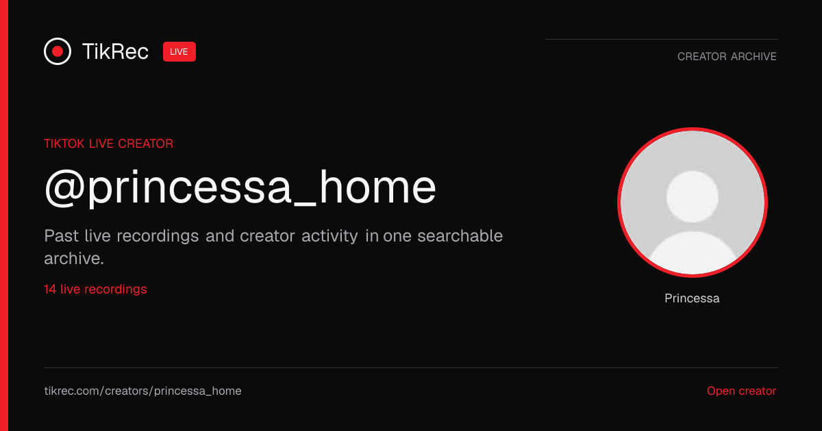 @princessa_home TikTok Live Recordings | TikRec