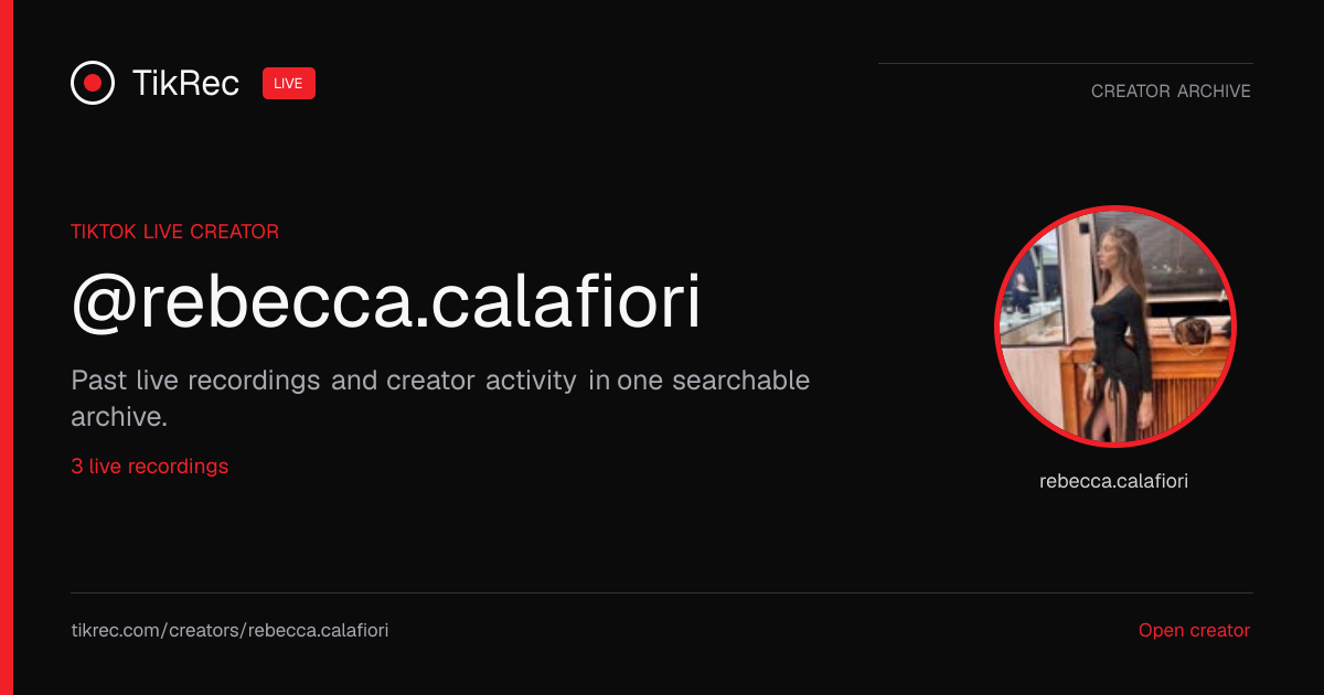 @rebecca.calafiori TikTok Live Recordings | TikRec