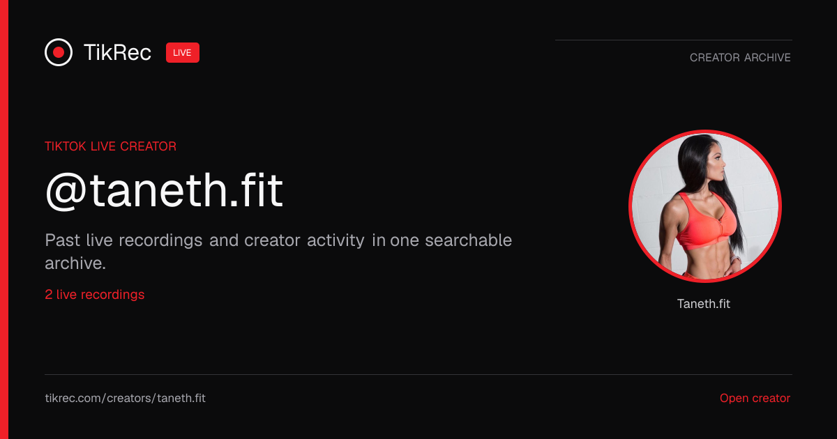 @taneth.fit TikTok Live Recordings | TikRec