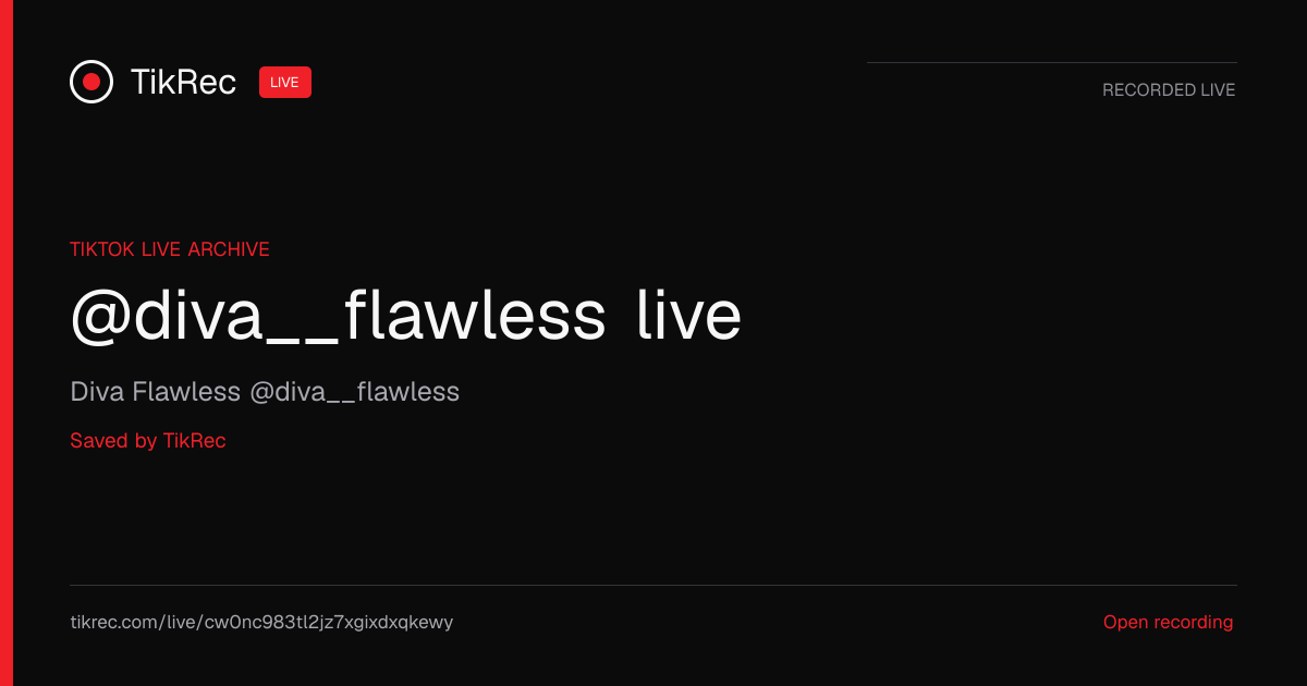 @diva__flawless TikTok Live · 2026-06-14 01:04 UTC | TikRec