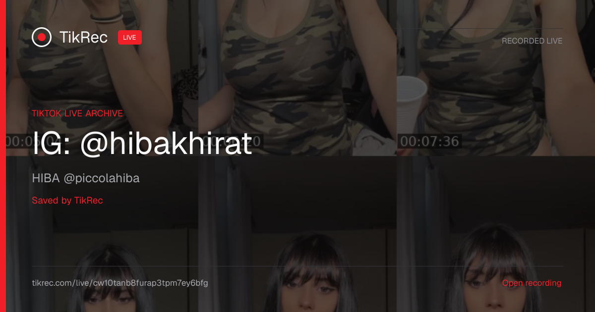 @piccolahiba TikTok Live · 2026-07-18 15:33 UTC | TikRec