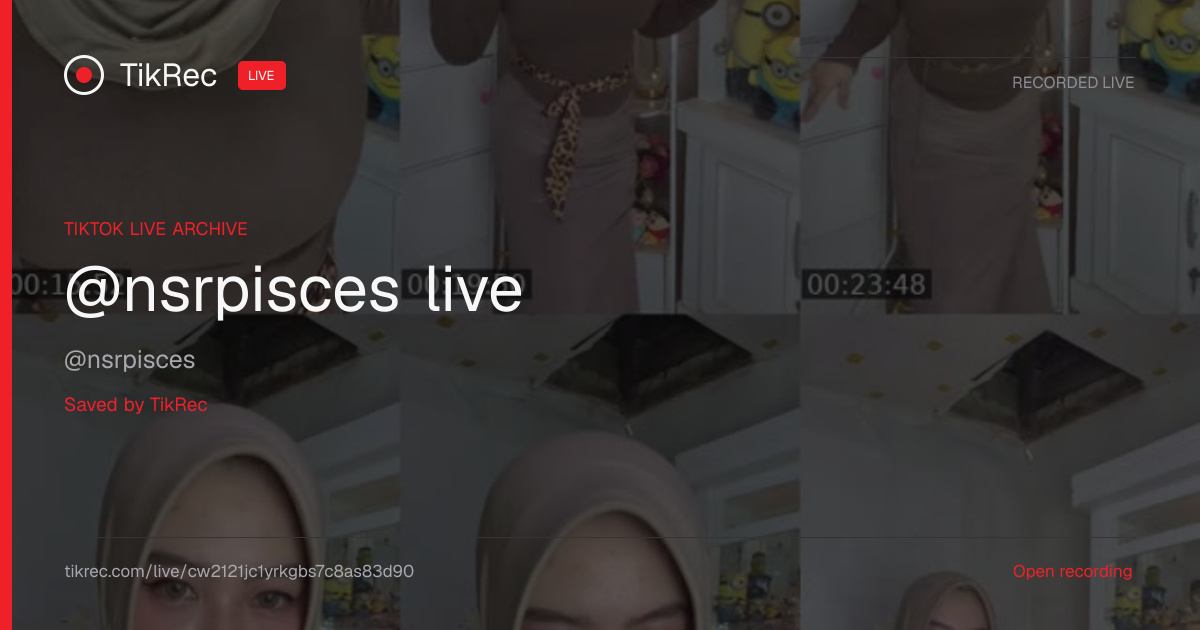 @nsrpisces TikTok Live · 2026-08-13 17:33 UTC | TikRec
