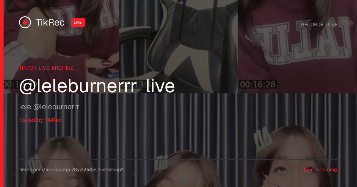 @leleburnerrr TikTok Live · 2026-08-05 04:21 UTC | TikRec