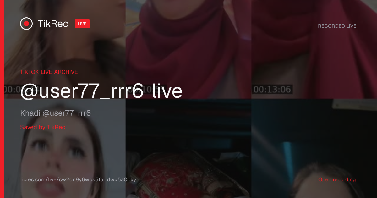 @user77_rrr6 TikTok Live · 2026-08-05 17:54 UTC | TikRec