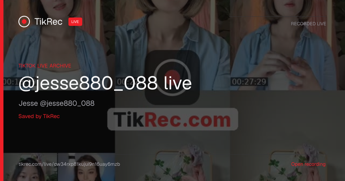 @jesse880_088 TikTok Live · 2026-09-09 19:25 UTC | TikRec