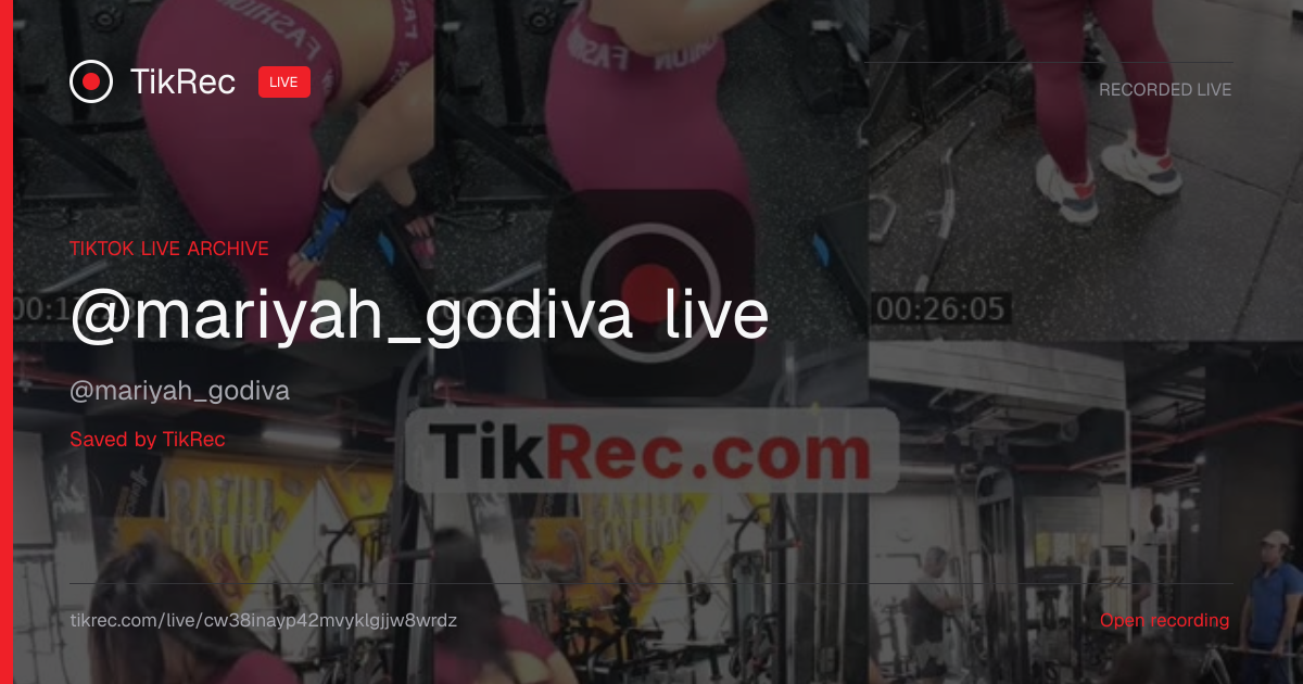 @mariyah_godiva TikTok Live · 2026-09-12 10:16 UTC | TikRec