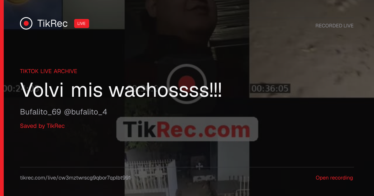 @bufalito_4 TikTok Live · 2026-08-28 08:46 UTC | TikRec