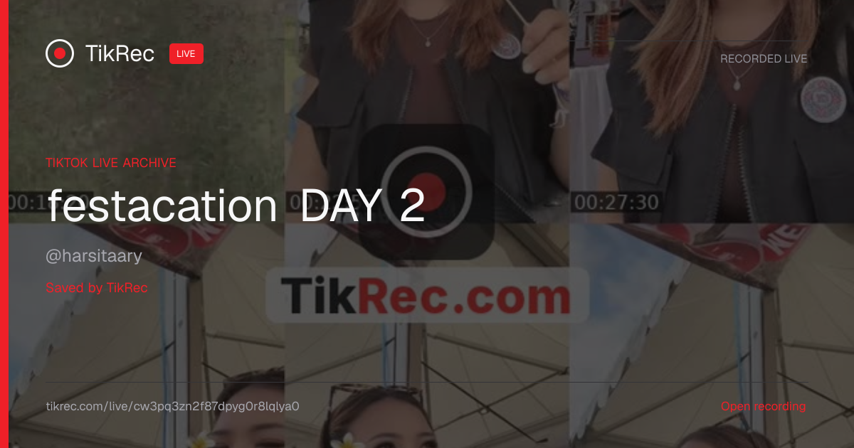 @harsitaary TikTok Live · 2026-08-30 07:05 UTC | TikRec