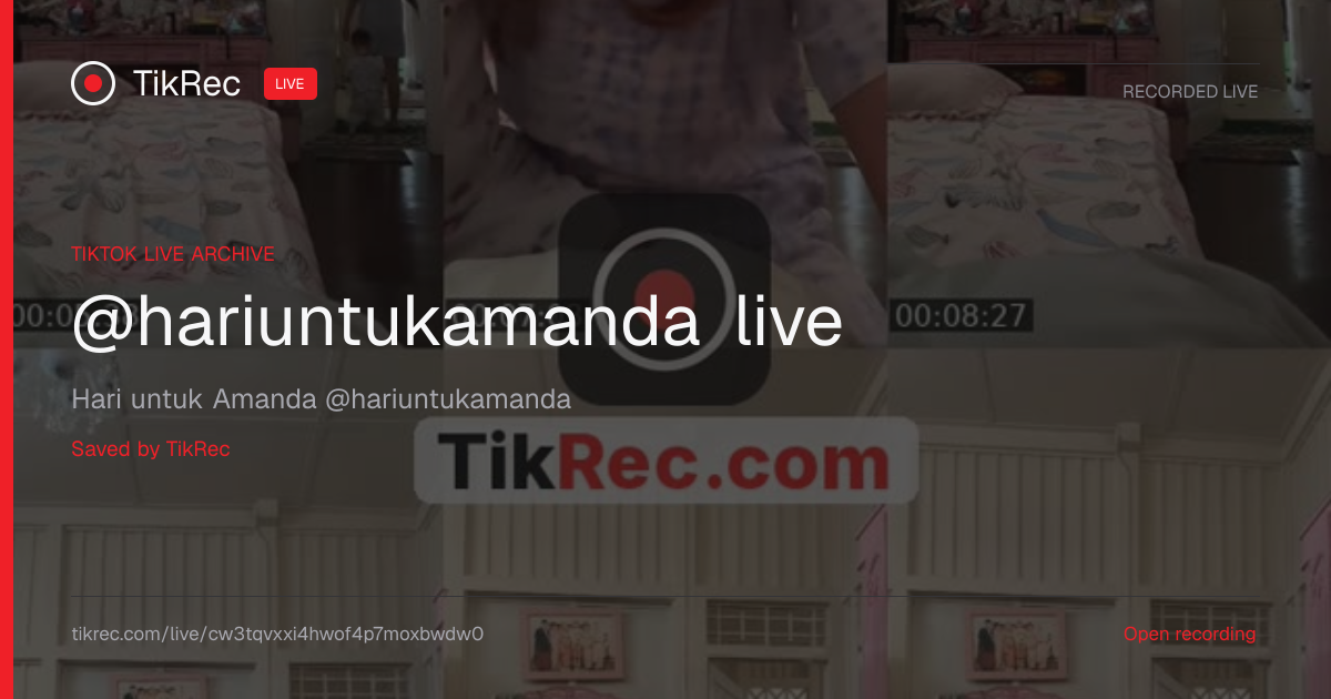 @hariuntukamanda TikTok Live · 2026-09-02 02:10 UTC | TikRec