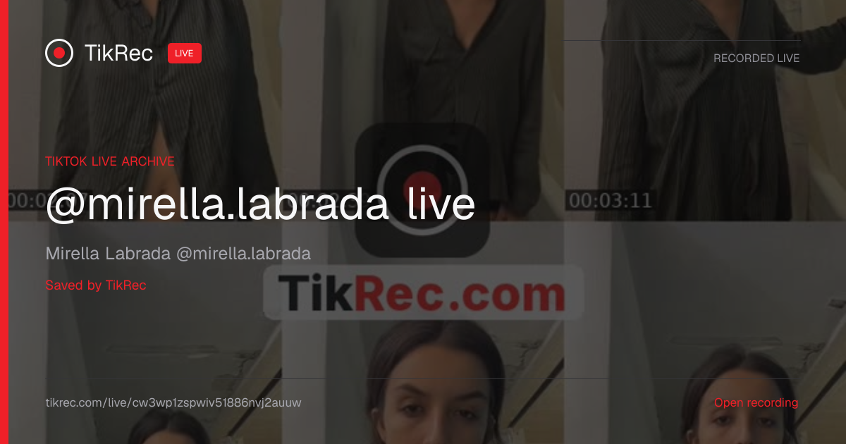 @mirella.labrada TikTok Live · 2026-09-04 04:10 UTC | TikRec
