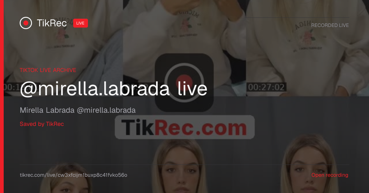 @mirella.labrada TikTok Live · 2026-09-04 15:58 UTC | TikRec