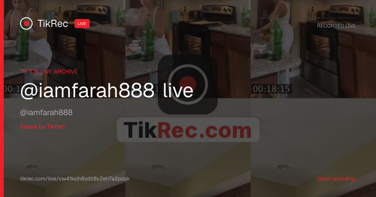 @iamfarah888 TikTok Live · 2026-10-02 18:09 UTC | TikRec