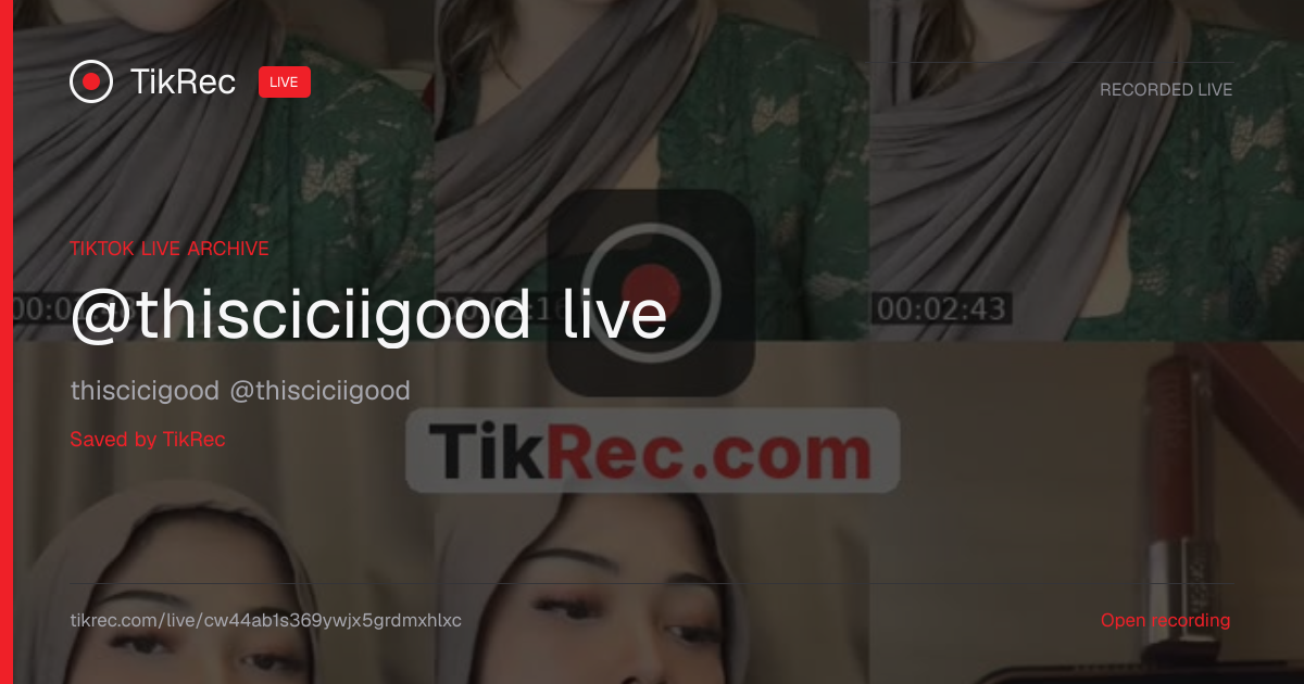 @thisciciigood TikTok Live · 2026-10-04 15:52 UTC | TikRec