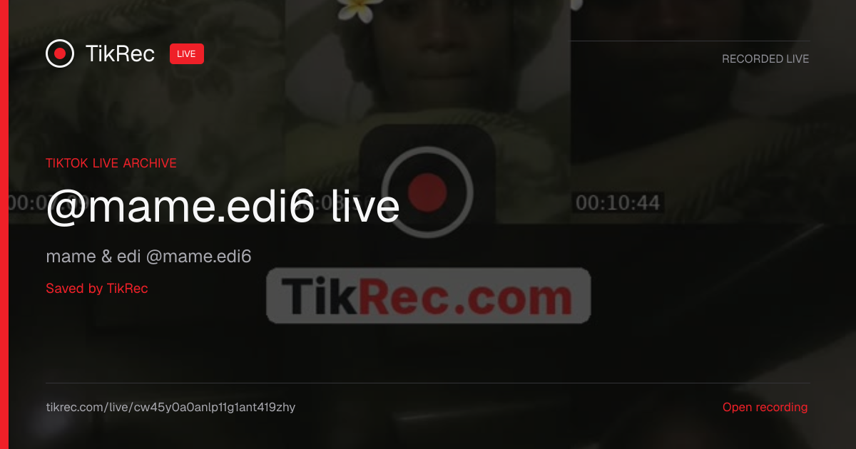 @mame.edi6 TikTok Live · 2026-10-05 20:10 UTC | TikRec