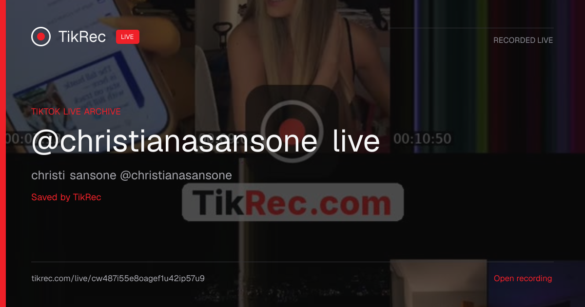 @christianasansone TikTok Live · 2026-10-08 02:32 UTC | TikRec