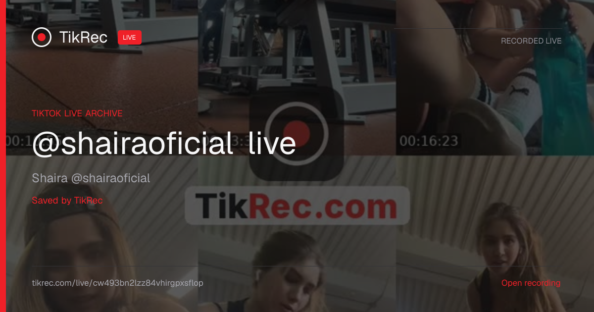 @shairaoficial TikTok Live · 2026-10-08 17:22 UTC | TikRec