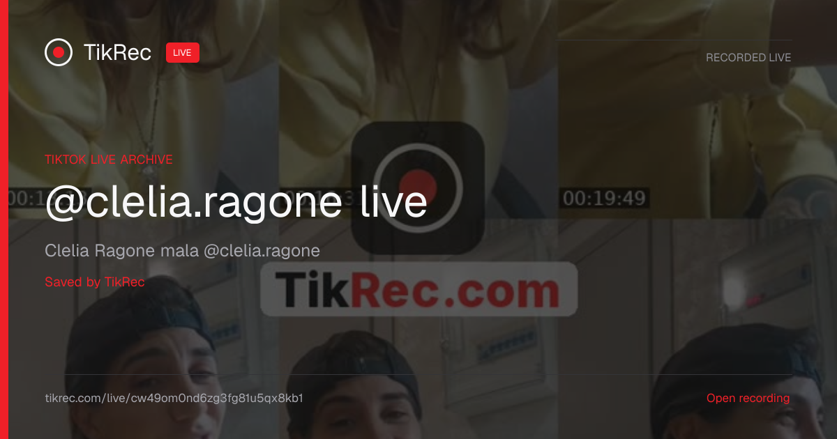 @clelia.ragone TikTok Live · 2026-10-08 10:31 UTC | TikRec