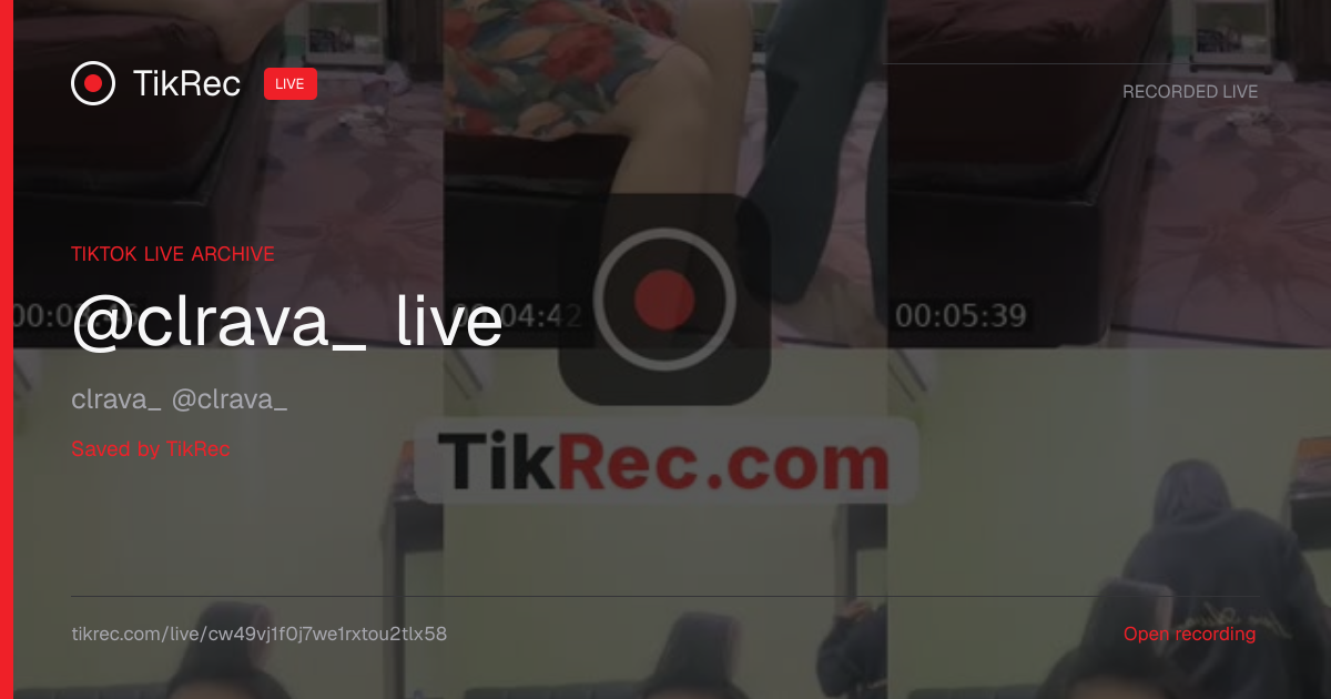 @clrava_ TikTok Live · 2026-10-08 13:45 UTC | TikRec