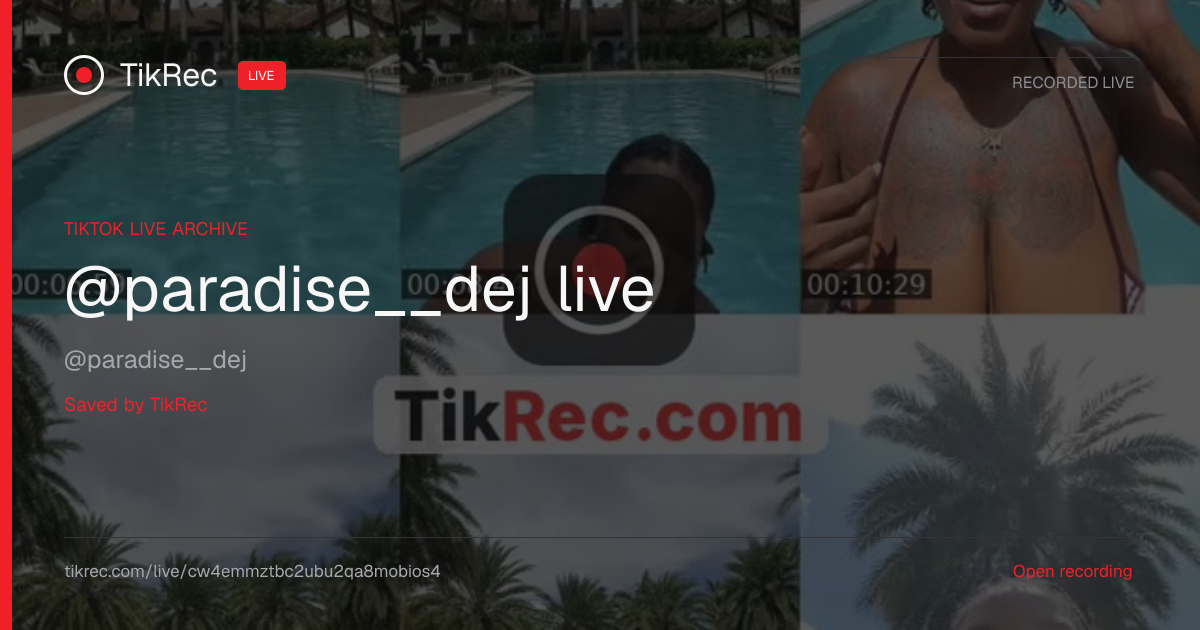 @paradise__dej TikTok Live · 2026-09-16 16:54 UTC | TikRec