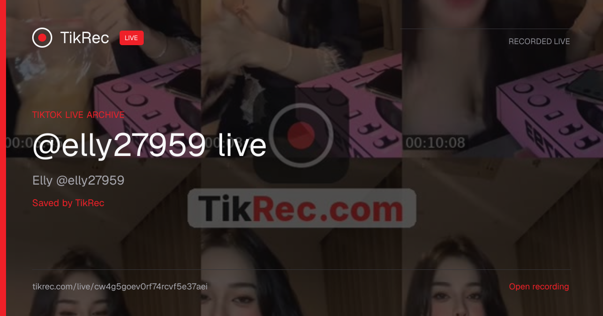 @elly27959 TikTok Live · 2026-09-18 11:17 UTC | TikRec