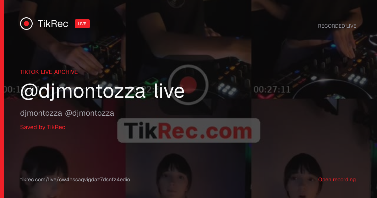 @djmontozza TikTok Live · 2026-09-18 22:10 UTC | TikRec