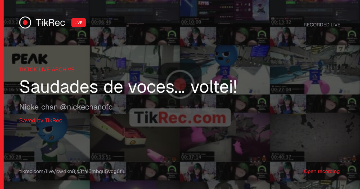 @nickechanofc TikTok Live · 2026-09-20 22:26 UTC | TikRec