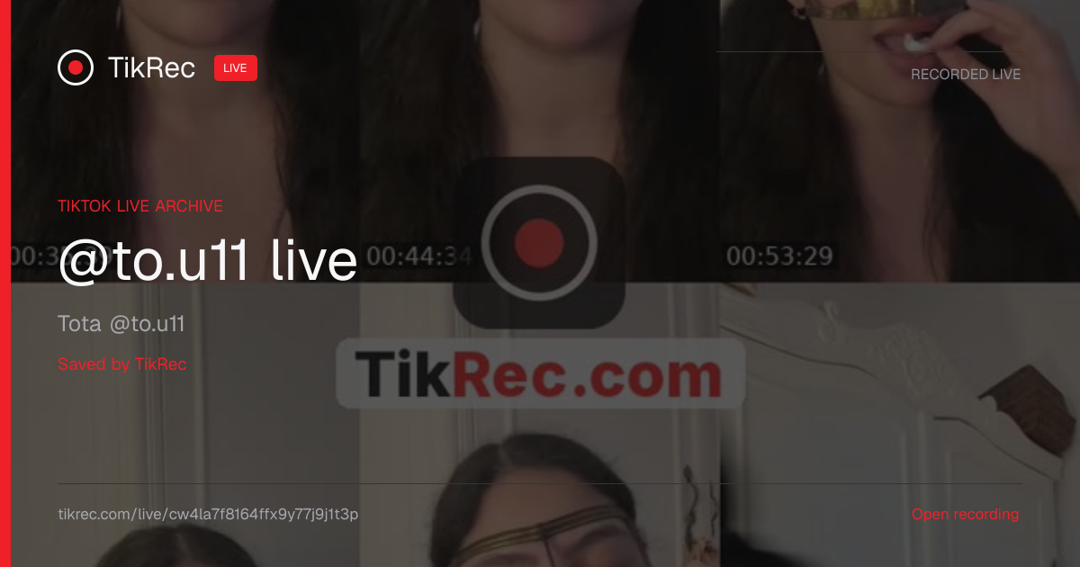 @to.u11 TikTok Live · 2026-09-21 09:09 UTC | TikRec