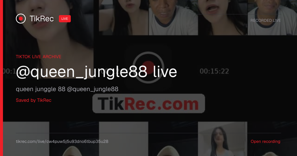 @queen_jungle88 TikTok Live · 2026-09-24 13:32 UTC | TikRec