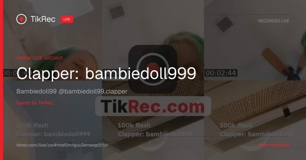 @bambiedoll99.clapper TikTok Live · 2026-09-25 16:59 UTC | TikRec