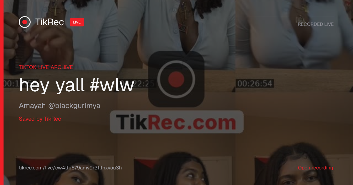 @blackgurlmya TikTok Live · 2026-09-27 01:30 UTC | TikRec